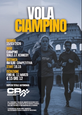 Locandina Gara Vola Ciampino 15 Marzo 2026 - Caffarella Runners asd
